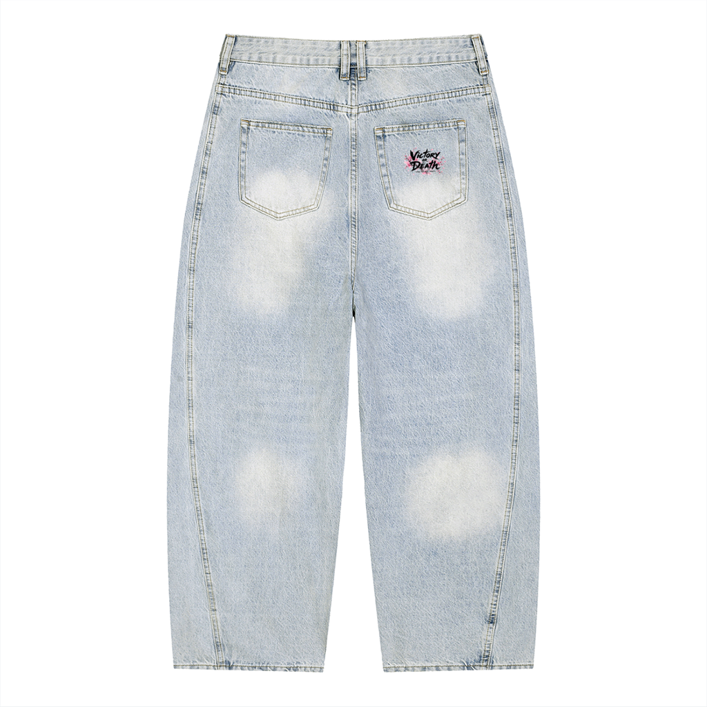 Men's Vintage Wash Sunfade Barrel Leg Jeans