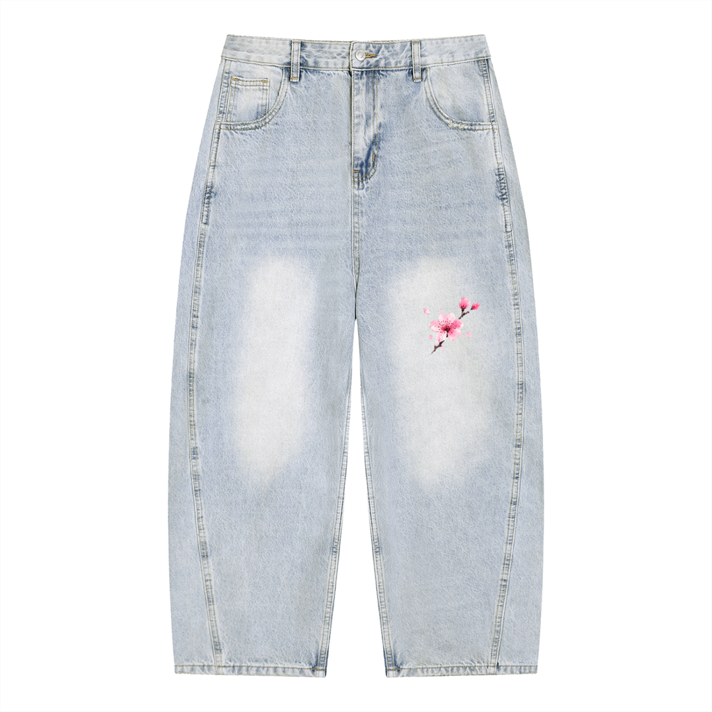 Men's Vintage Wash Sunfade Barrel Leg Jeans
