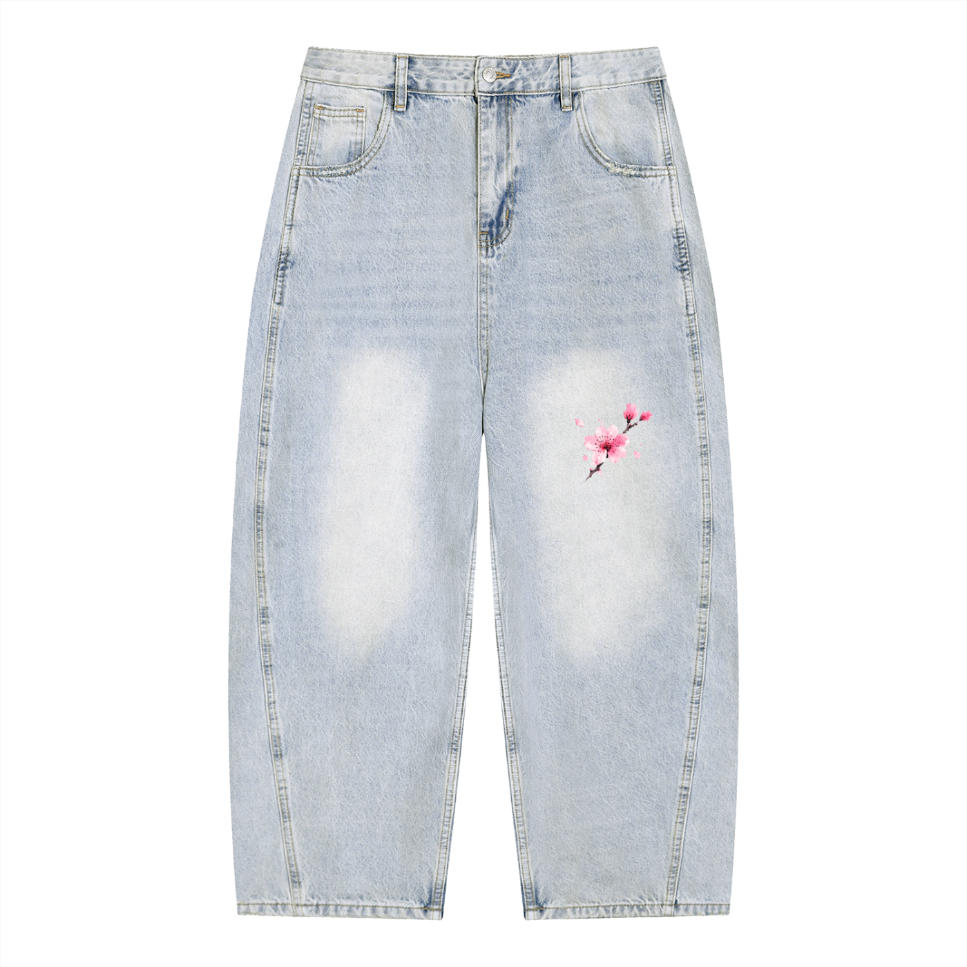 Men's Vintage Wash Sunfade Barrel Leg Jeans