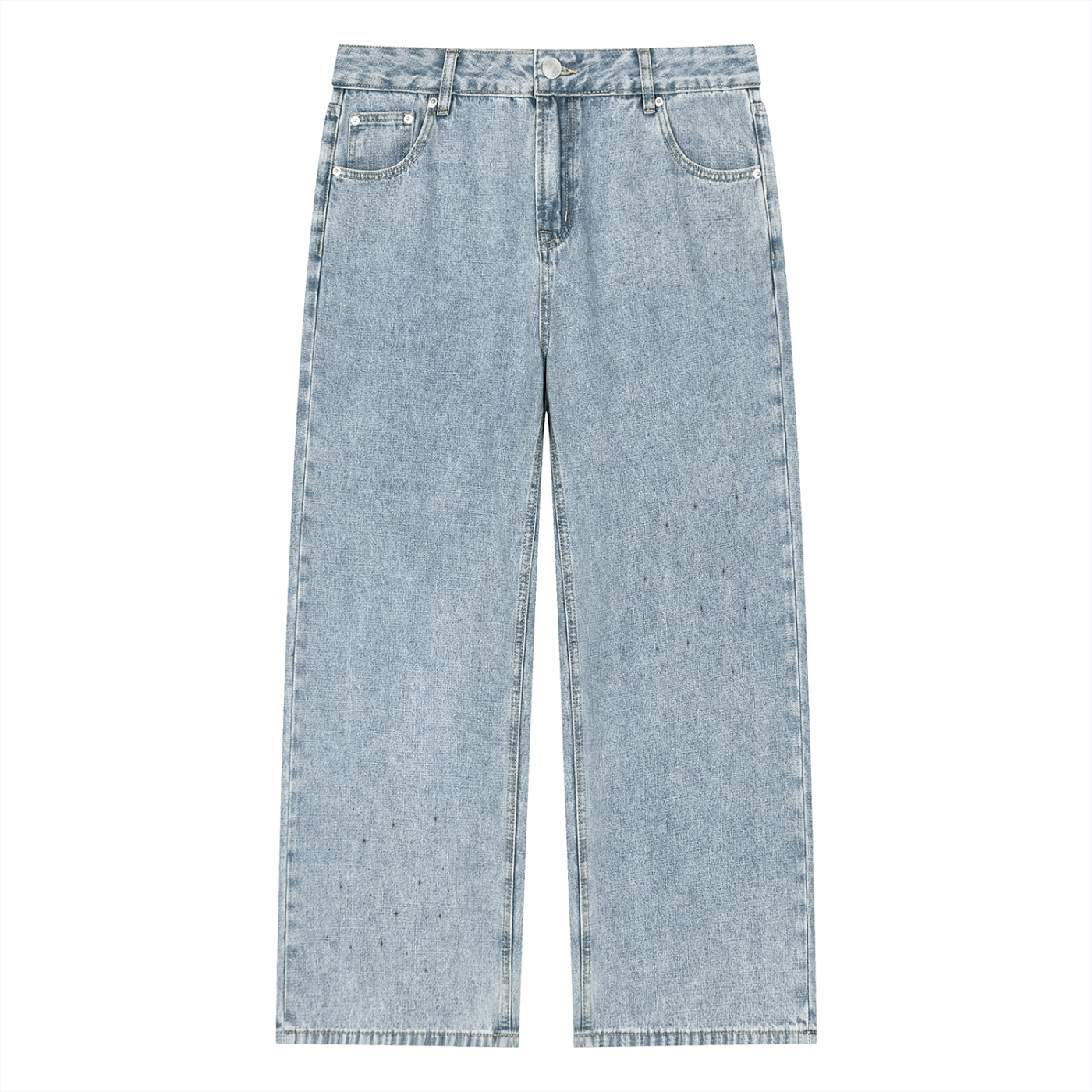 Unisex Vintage Wash Straight Leg Jeans