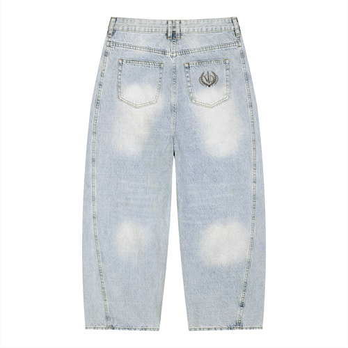 Men's Vintage Wash Sunfade Barrel Leg Jeans